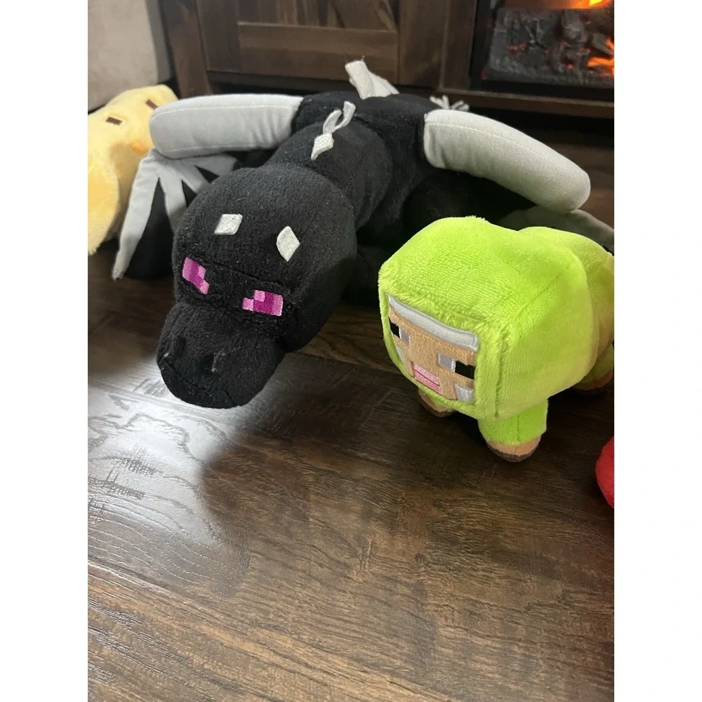 Minecraft Lot Mojang Jinx Ender‎ Dragon Sheep Cow Goat Ocelot Plush Stuffed Toys